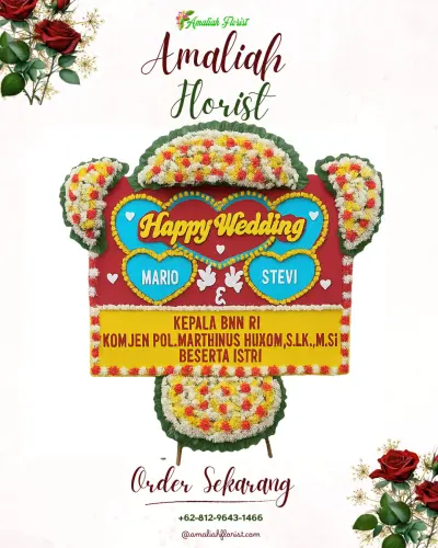 Karangan Papan Bunga Pernikahan di Pempatan